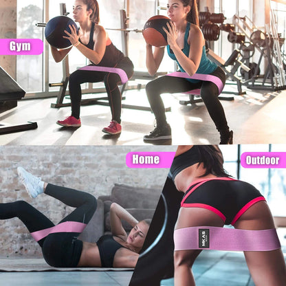GluteFlex Resistance Bands — 3-Pack Set (Light / Medium / Heavy)